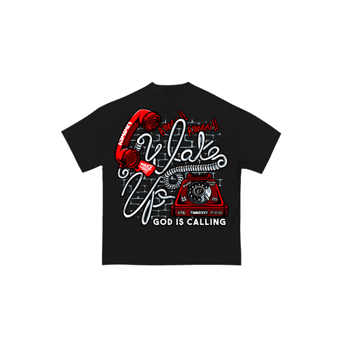 GOD IS CALLING TEE IN BLACK